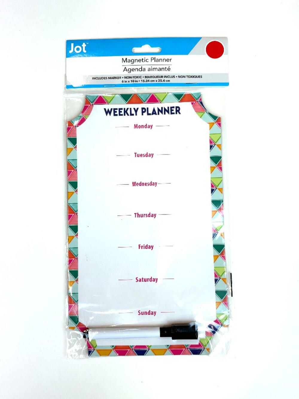 Jot magnetic weekly planner dry erase schedule board w daily layout Mon to Sun